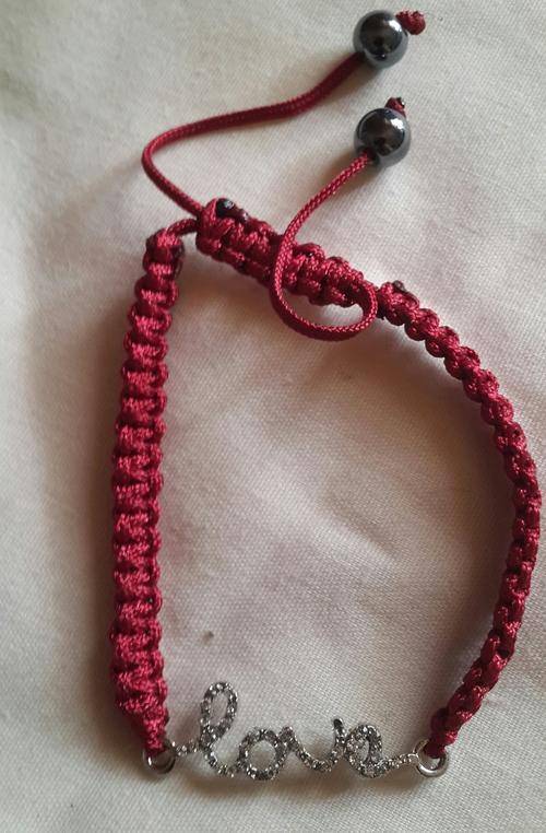 Macrame Love Charm Adjustable Bracelet