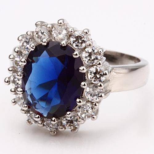 Exquisite! Luxury British Princess Engagement Style Ring - Platinum Colour - Size 8 (P 1/2)