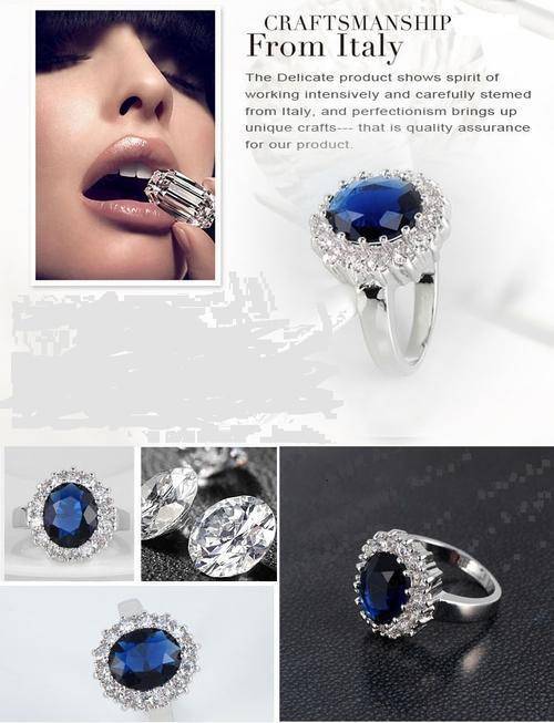 Exquisite! Luxury British Princess Engagement Style Ring - Platinum Colour - Size 8 (P 1/2)