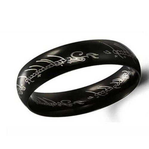 Exquisite! 18K Black Gold Plated Lord Of The Rings 6mm Ring - Size 12 (X 1/2)
