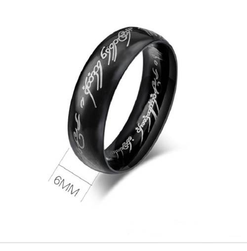 Exquisite! 18K Black Gold Plated Lord Of The Rings 6mm Ring - Size 12 (X 1/2)