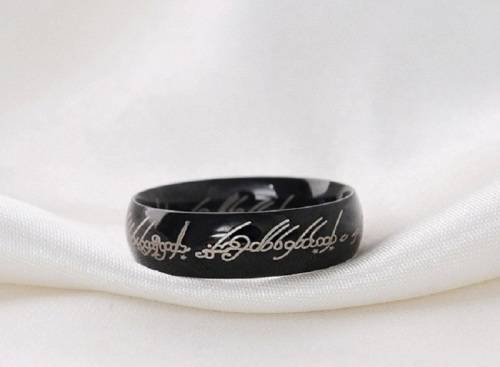 Exquisite! 18K Black Gold Plated Lord Of The Rings 6mm Ring - Size 12 (X 1/2)
