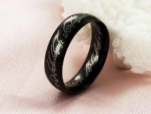 Exquisite! 18K Black Gold Plated Lord Of The Rings 6mm Ring - Size 12 (X 1/2)
