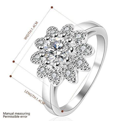 STUNNING! TRENDY 925 STERLING SILVER PLATED RING - SIZE 7 (N 1/2)