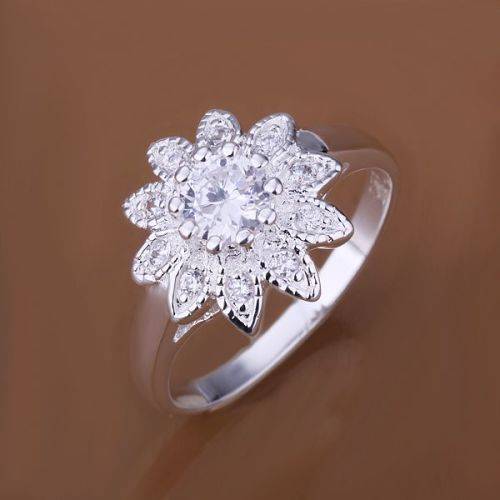 STUNNING! TRENDY 925 STERLING SILVER PLATED RING - SIZE 7 (N 1/2)