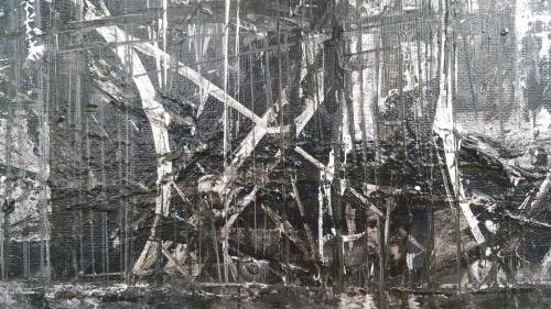 Allan Kuhnel - original abstract painting - CHARCOAL DELIGHT - Expect the unexpected