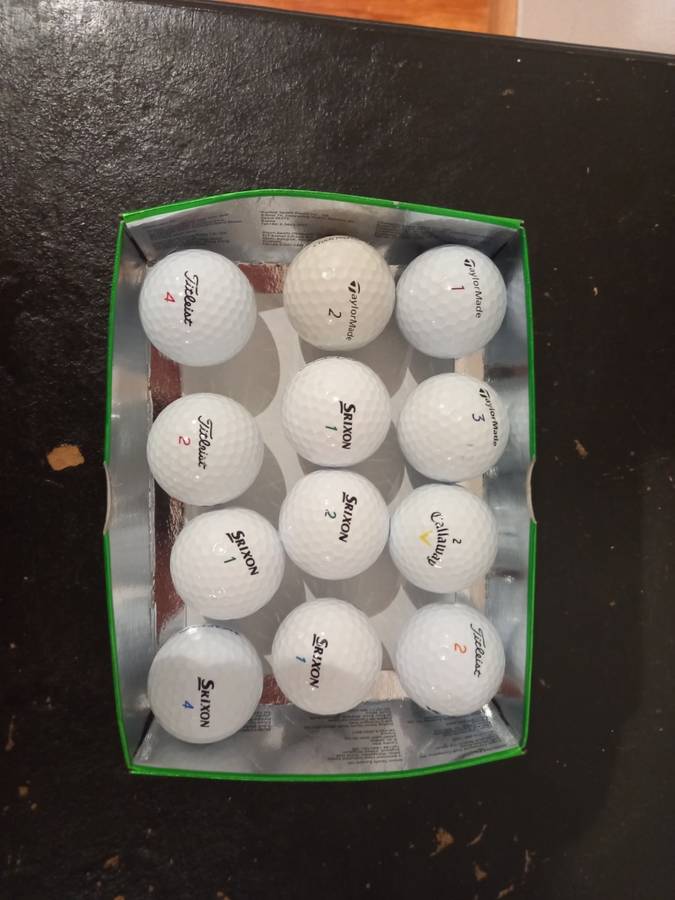 12 X  Variety Golf Ball Pack  + 50 X Golf Tees + NEW Callaway Soft X LS Triple Track 2023 Model