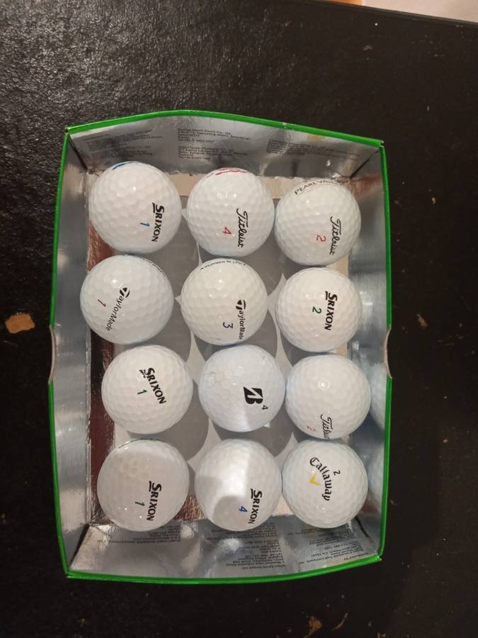 12 X  Variety Golf Ball Pack ( A - Grade) + 50 X Golf Tees + NEW Taylormade TP5X 2023 Model