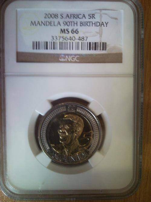 MS66 Mandeala 90th Birthday GRADED R5 Coin