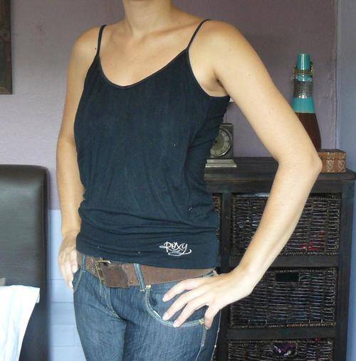 Black Roxy vest with open back - M