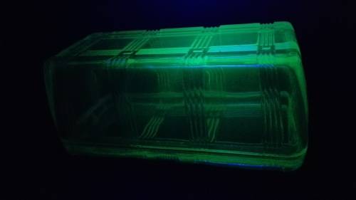 Uranium Glass Butter Dish