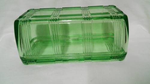 Uranium Glass Butter Dish