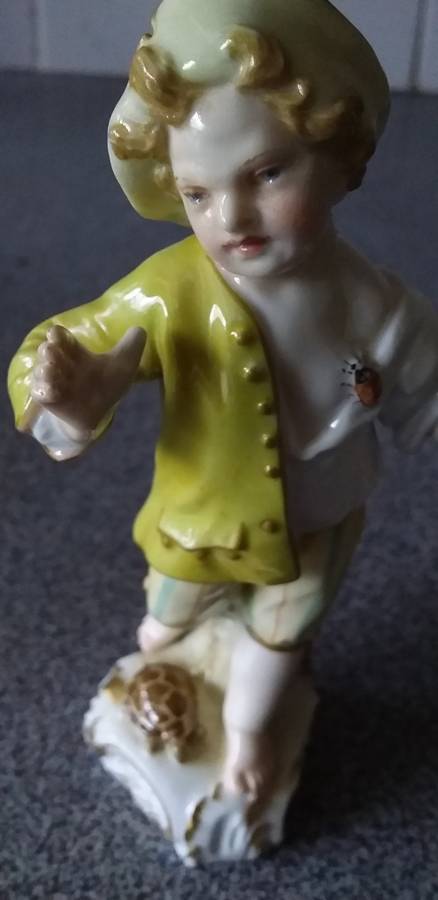 Rare Antique 19thc German Berlin KPM Figure of Young Boy