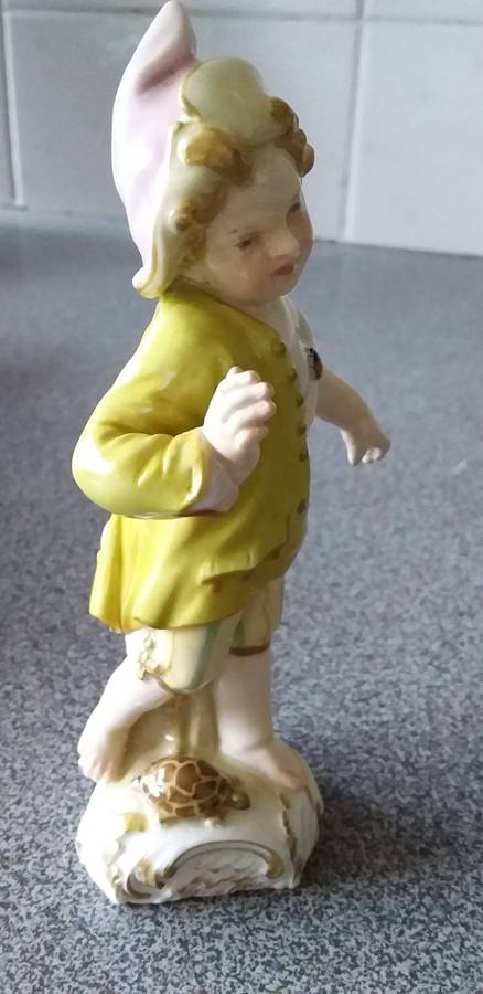 Rare Antique 19thc German Berlin KPM Figure of Young Boy