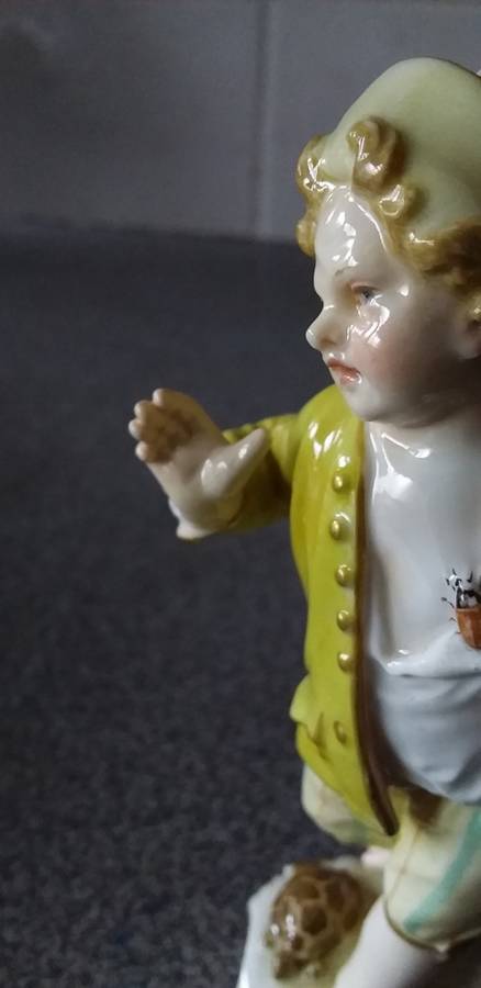 Rare Antique 19thc German Berlin KPM Figure of Young Boy