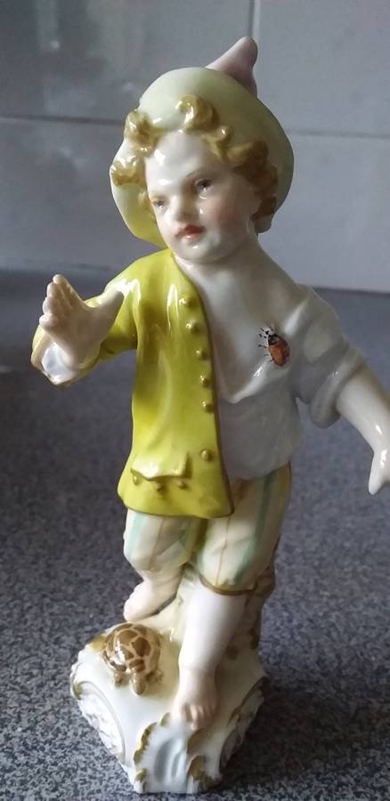 Rare Antique 19thc German Berlin KPM Figure of Young Boy