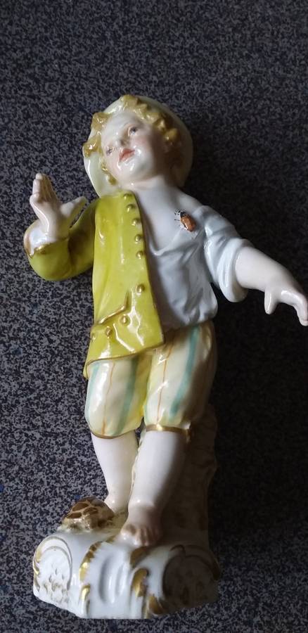 Rare Antique 19thc German Berlin KPM Figure of Young Boy