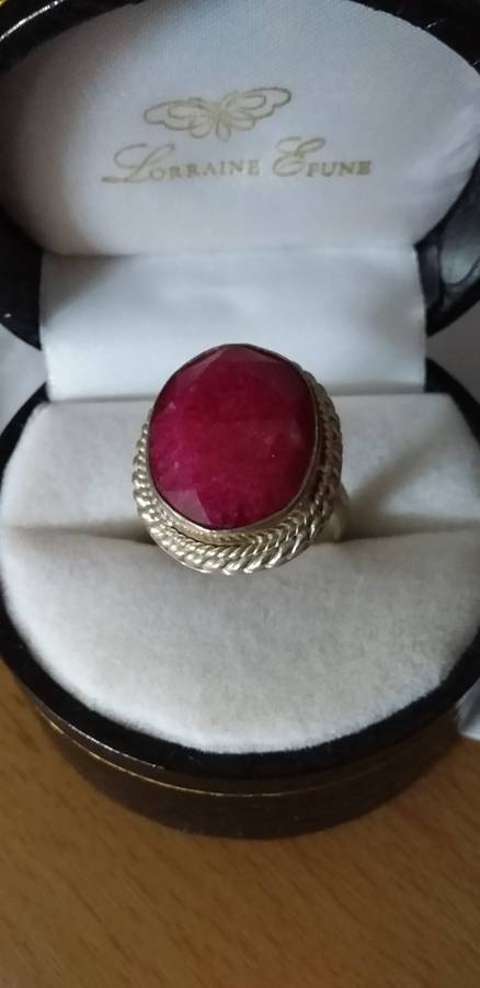 Genuine Ruby Quartz Gemstone Ring