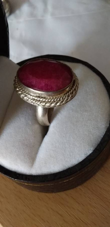 Genuine Ruby Quartz Gemstone Ring