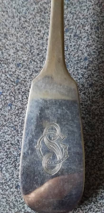 Antique German Silver Serving Spoon - (62g) -No1