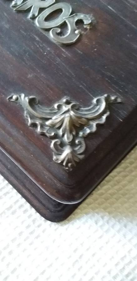 Vintage Silver And Wood Cigar Box