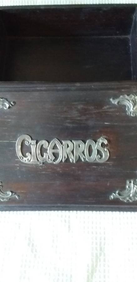 Vintage Silver And Wood Cigar Box