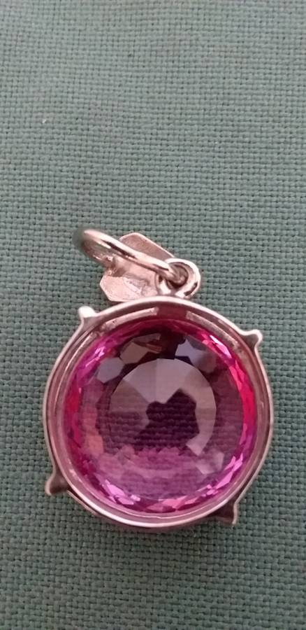 Large Pink Synthetic Topaz Pendant
