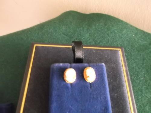 Pair Of Vintage 9ct Gold Cameo Stud Earrings