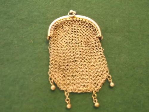 Antique 800 Silver Chatelain Mesh Purse