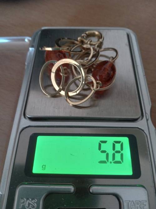 18ct Gold And Amber Bracelet (5.8g)