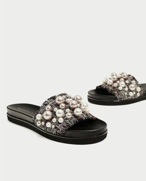 ZARA PEARL SLIDES