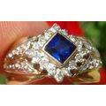 DIAMONDS X 16  AND SAPPHIRE GOLD  RING