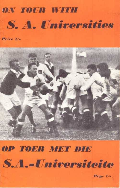 On tour with the SA Universities 1956/7 tour of the Sables to the UK Pre-tour brichure 16 pp