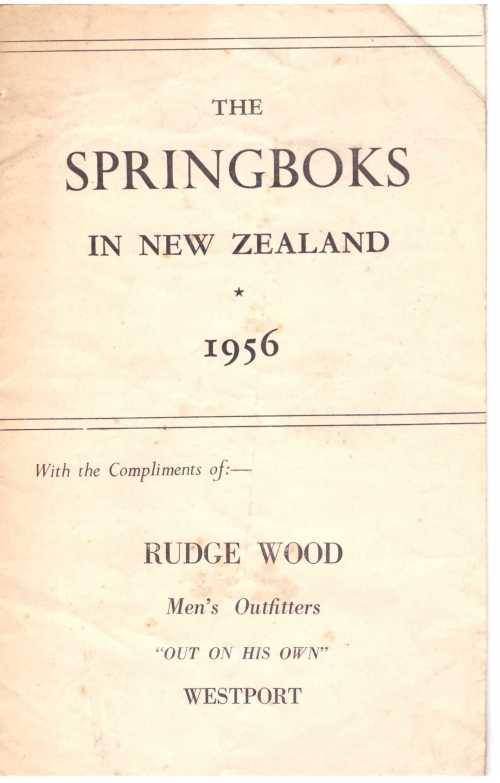 "The Springboks in New Zealand 1956" Pre-tour brochure 16 pp