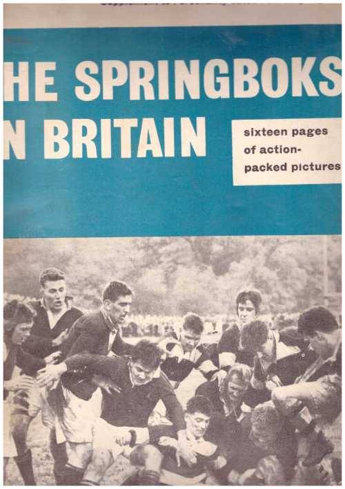 Rugby Supplement Springboks in Great Britain Febr 23, 1961 Punched holes