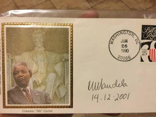 Nelson Mandela signed cover
