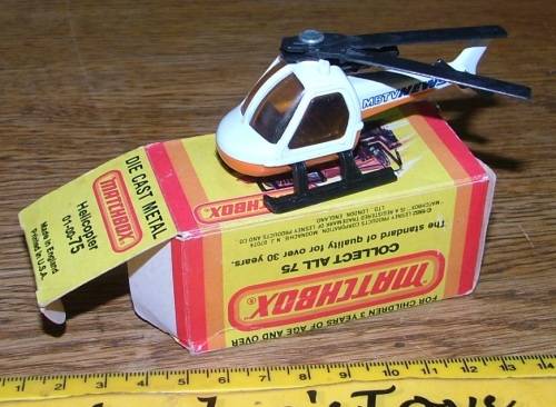 1982  Matchbox No 75 Helicopter ~ With a Original Box "England"