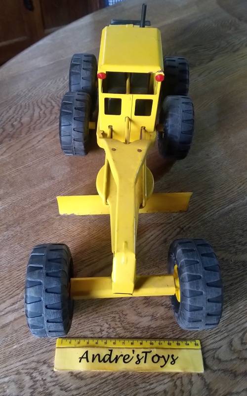 TONKA ~ (70's) VINTAGE 24" TURBO-DIESEL PRESSED STEEL ROAD GRADER VEHICLE