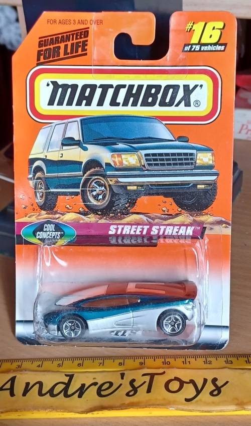 1997 Matchbox ~  # 16 Street Streak ~ Mint on Long card