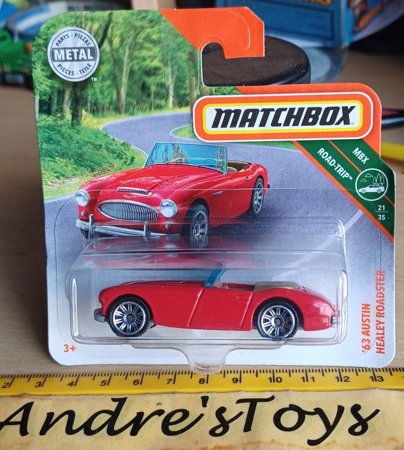 2018 Matchbox ~ 87/100 ~ 63 Austin Healey Roadster ~ Mint on Short card