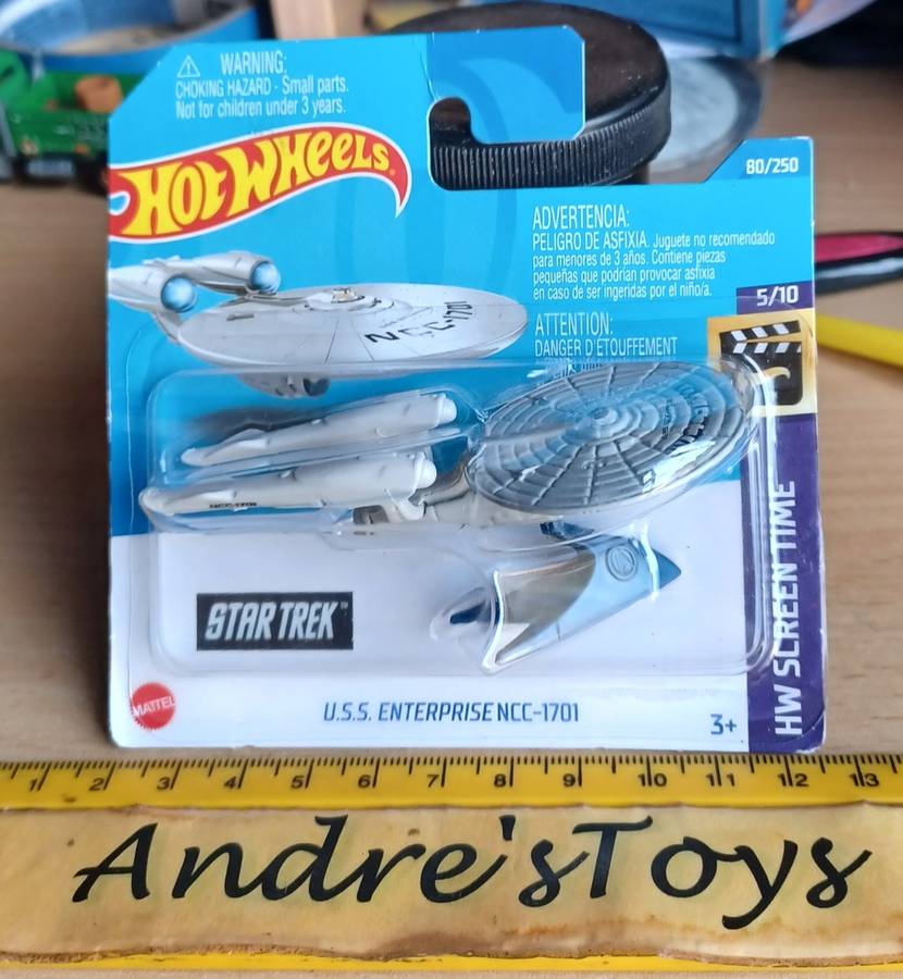 Hotwheels ~ HW Screen Time ~ USS Enterprise N/CC -1701 ~ Carded (Star Trek)