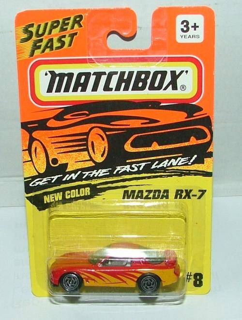 Matchbox ~ 1994 - No8 MAZDA RX-7 ~  Mint on Long card