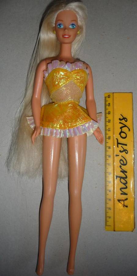 Blond Barbie, yellow dress