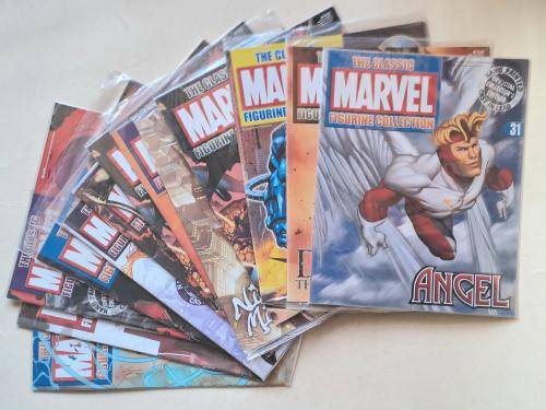 Marvel Figurine  Rare Blue Angel Variant + 13 Marvel Figurine Magazines and Iron Man DVD