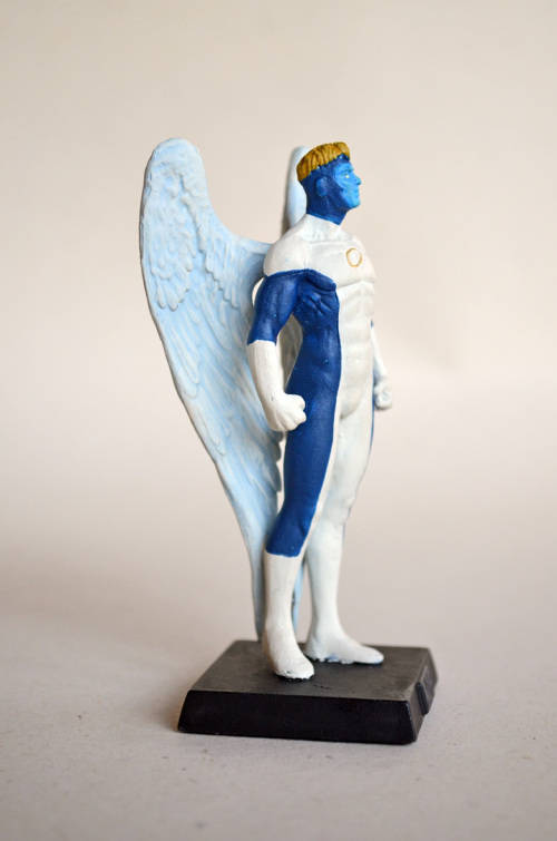 Marvel Figurine  Rare Blue Angel Variant + 13 Marvel Figurine Magazines and Iron Man DVD