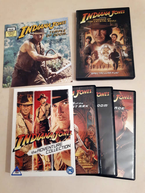 Indiana Jones  DVDs (4 x DVDs in boxed set) plus The Temple Of Doom 1984 booklet