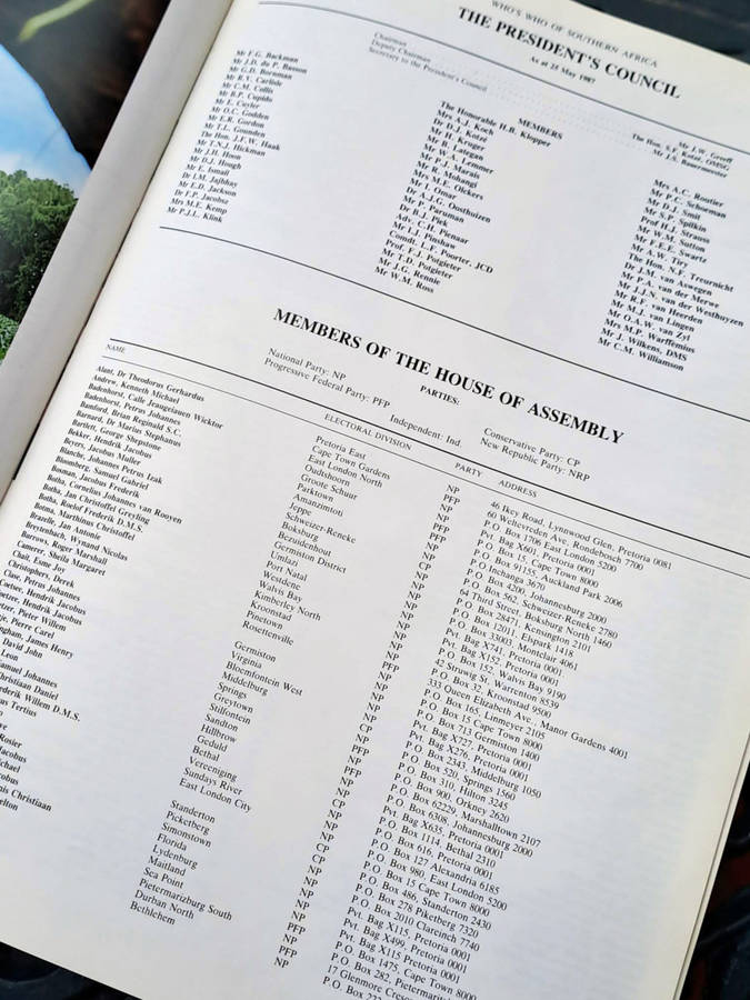 Who`s Who of Southern Africa 1987/88 Hardcover. Large book with 628 pages