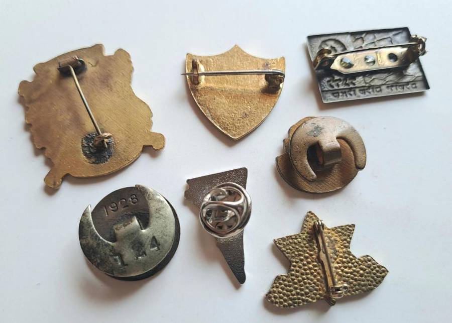 Maccabi pin badges. Judaica collection of rare Jewish Guild badges (7 x badges in total)
