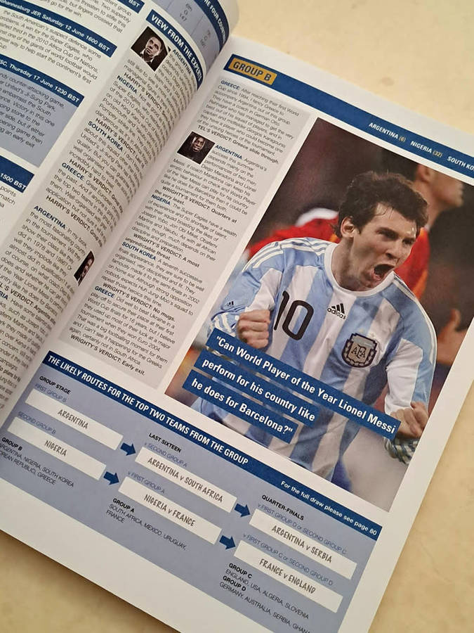 FIFA World Cup Tournament brochures and 2010 Final Programmes with Zakumi mascot and pin badge