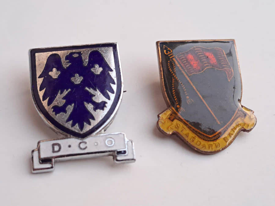 Vintage historic South African banks pin badges and Eskom pin badges